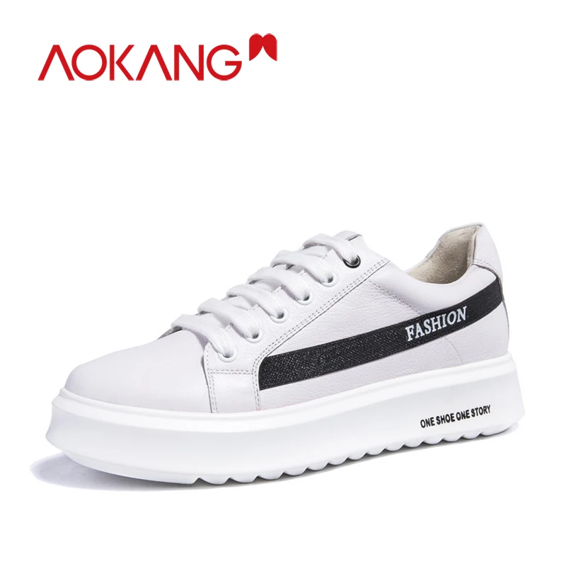 AOKANG Kanglong/Новые кроссовки на платформе женская обувь черные Tenis Feminino повседневная