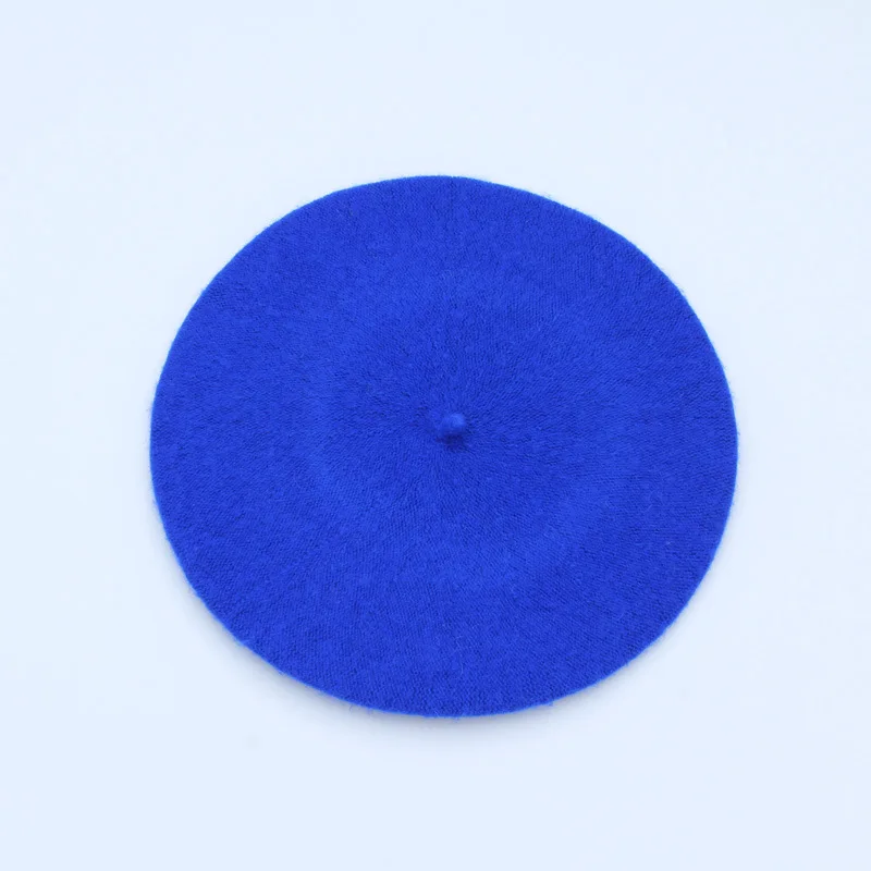 Royalblue Berets Женские береты, зимние шапки для женщин, новинка, милые однотонные вязаные шапки Skullies Beanies, кашемировые шапки для девушек, береты, шапка - Цвет: Royalblue Berets