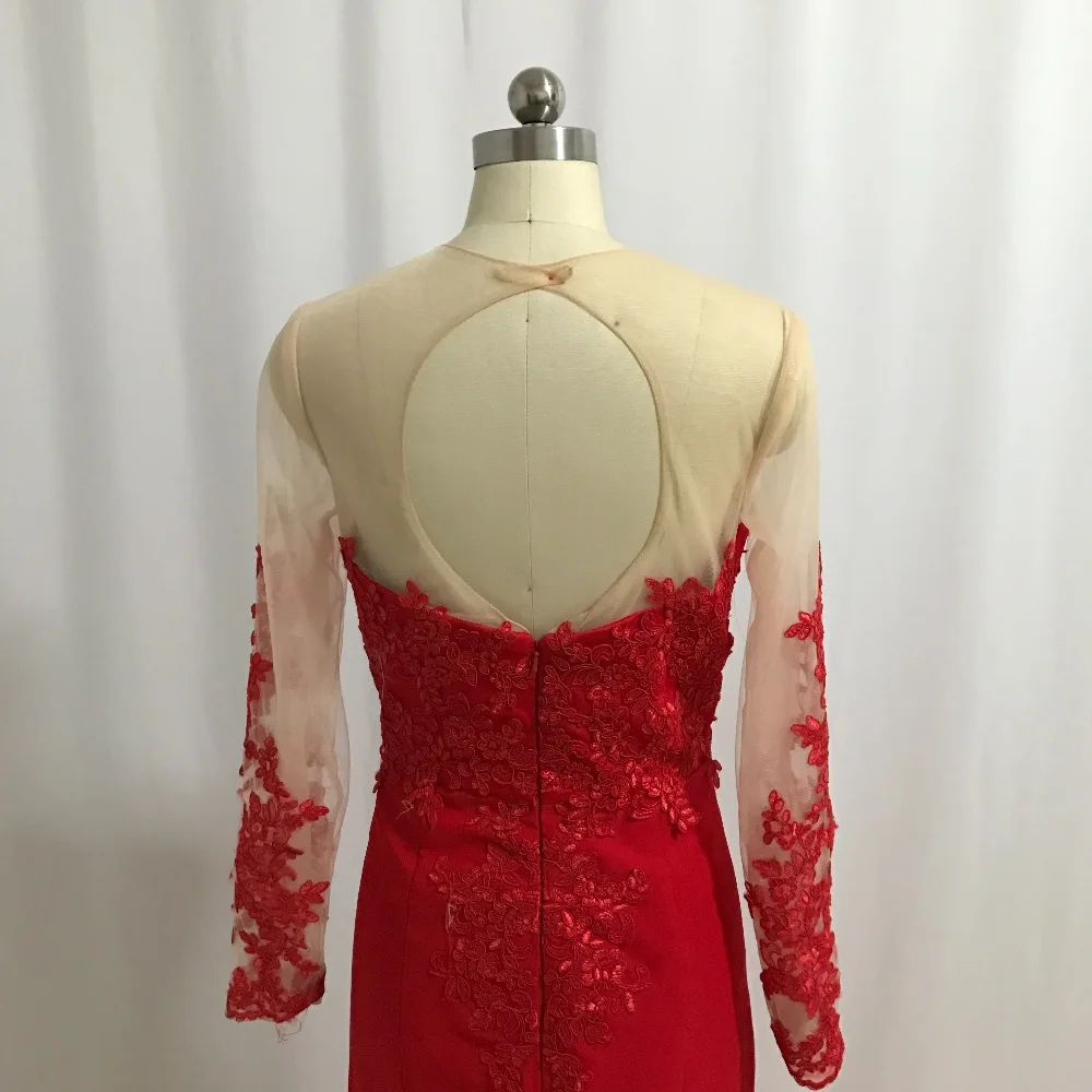 Красное Кружевное платье подружки невесты ILUSY Vestido de festa для свадьбы с длинным