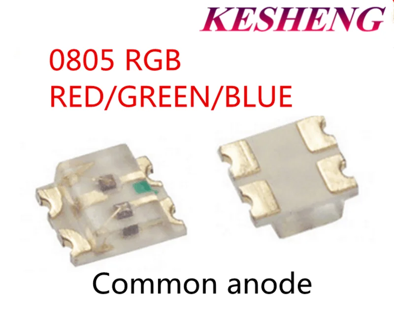 Светодиодный анод 100 шт. SMD 0603 0606 1616 RGB Полноцветный 1615 красный/зеленый/синий общий