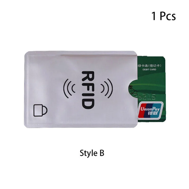 B-1 Pcs 5 шт. Rfid Защитный металлический кредитный держатель для карт для мужчин и женщин, бизнес чехол для ID карт, Анти Rfid Блокировка, считыватель, блокировка, NFC покрытие для автобусных карт - Цвет: B-1 Pcs