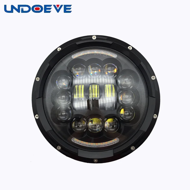Black 7 inch 90W LED Headlight Fog Lamp DRL For Jeep Wrangler JK CJ TJ Hummer H1 H2 Car Led Headlamp Kenworth T2000 T-2000 | Автомобили и