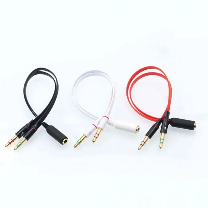 Новинка 3 5 мм двойной 2 штекер гнездо разъем стерео аудио гарнитура микрофон Y