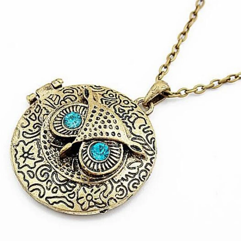 Кулон в виде совы расширяющийся медальон Готическая фотокоробка ожерелье кулон