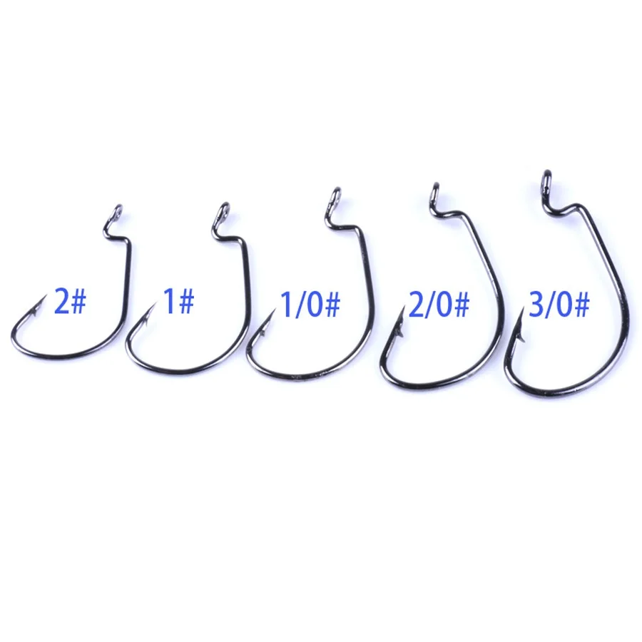50 шт. набор рыболовных крючков Мягкая приманка червь серия Кривошип крючки басы