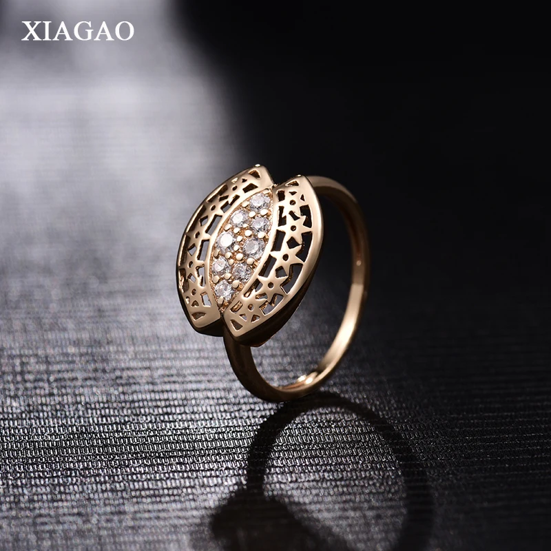 XIAGAO, Новое поступление, кольцо бесконечность для женщин, золотого цвета, кристалл, кубический циркон, богемное кольцо, обручальное, обручальное, ювелирное изделие XGA065