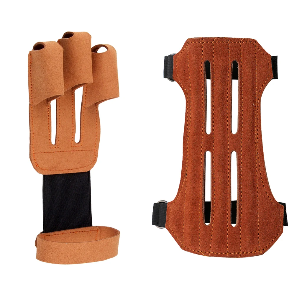 Дышащая перчатка для стрельбы из лука и стрелы с 3 пальцами защитой рук Защитный