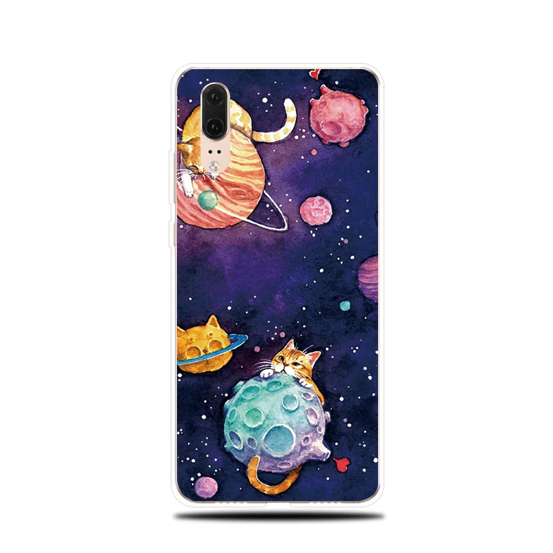 Space Fantasy Silicone Phone Case For Huawei P8 P9 Lite 2017 P Smart 2019 Soft Cover P10 P20 P30 Pro |