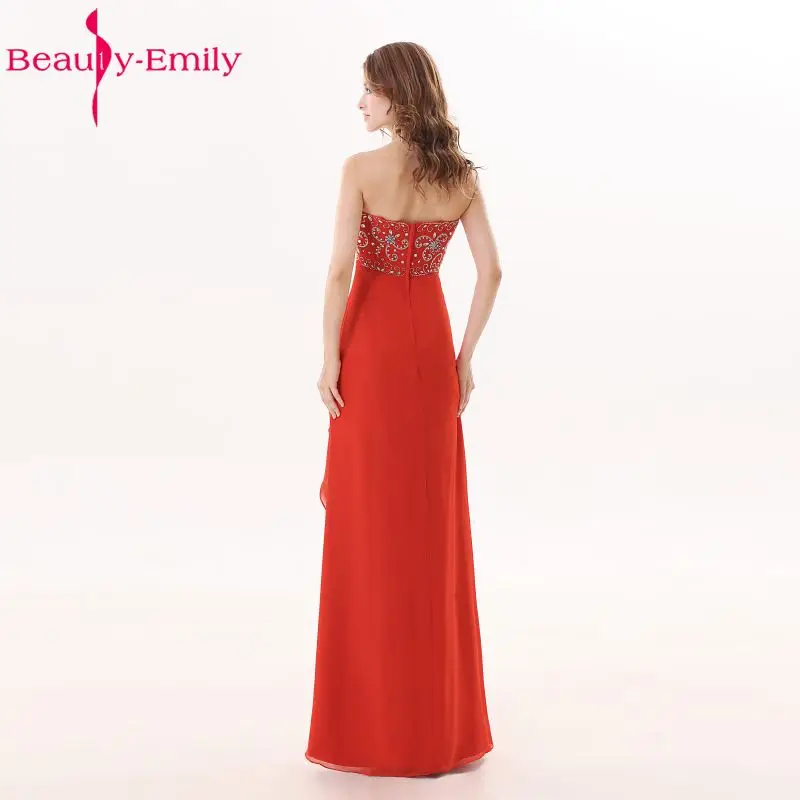 Красота Эмили Sexy Бусы шифон невесты Dresse 2018 A-Line Свадебная вечеринка выпускного