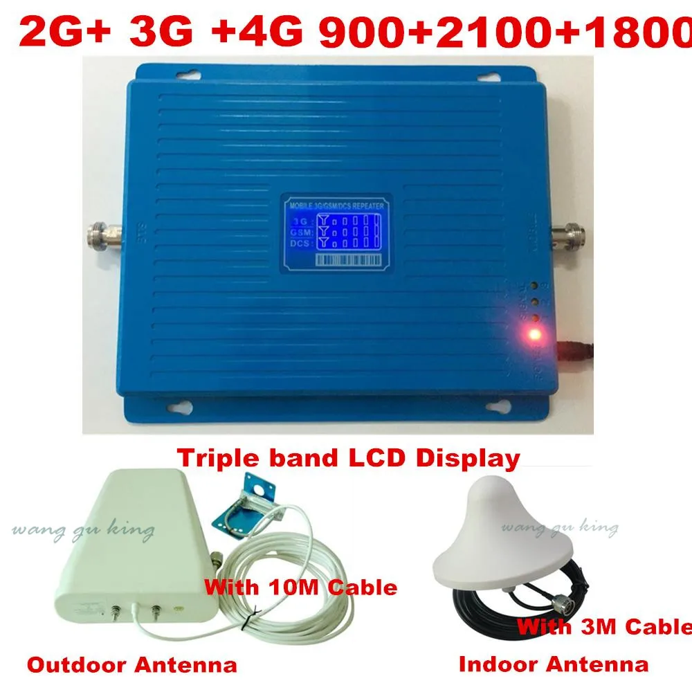 2G 3G 4G GSM 900 WCDMA 2100 LTE 1800 трехдиапазонный повторитель сигнала мобильного телефона