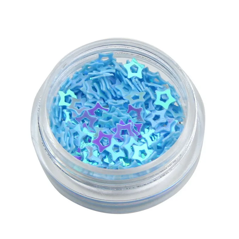 12 цветов Радужные Блестки Сердце Звезда шаблон ногтей набор блесток 3D акриловые