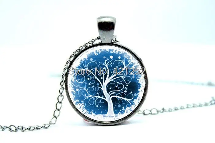 Ожерелье с фотографией ожерелье кабошоном в виде дерева Черная Цепь