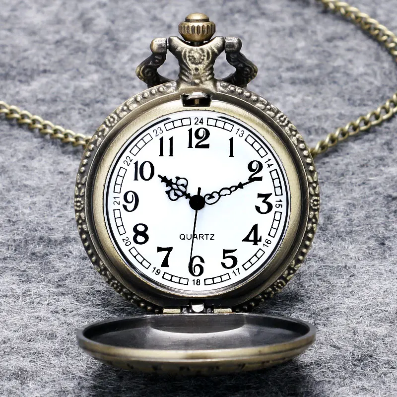 Retro Watches Compass Vintage Bronze Steampunk Quartz Necklace Pendant Chain Clock Pocket Men Women Gifts | Наручные часы