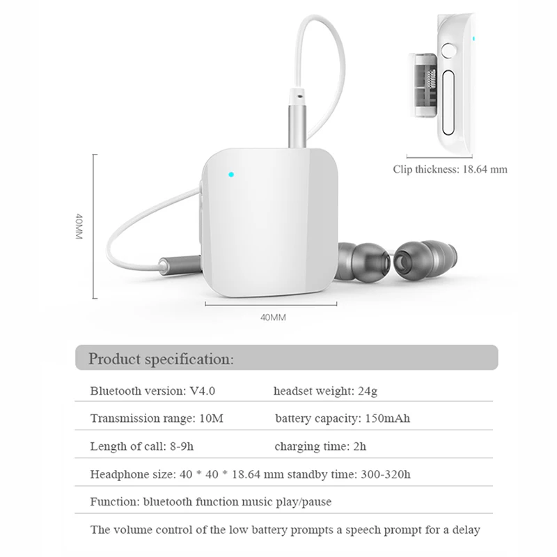 L8 Универсальный спортивный Bluetooth 5 0 телефон беспроводной HiFi воротник с зажимом