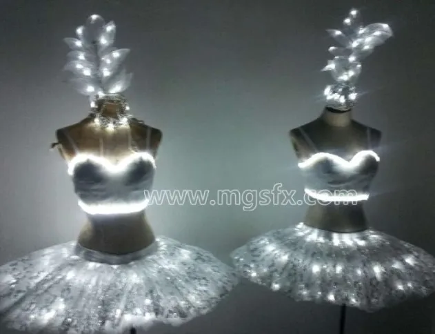 Бесплатная доставка Женский/балетный светодиодный танцевальный костюм/легкие