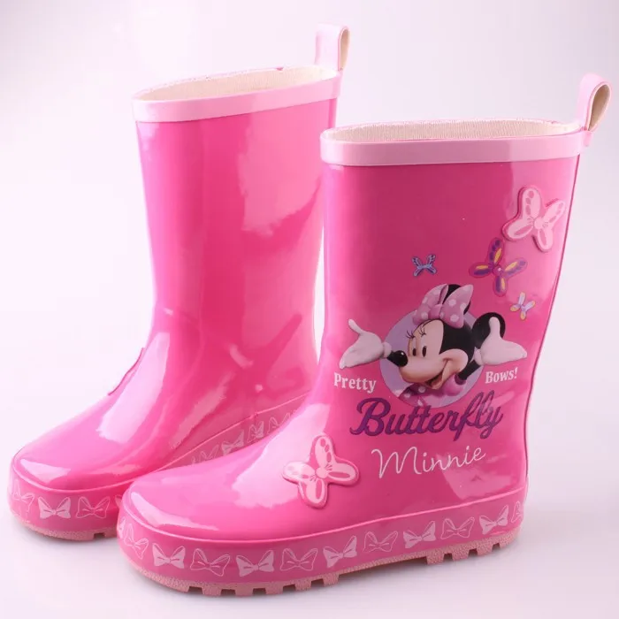 2017 новое поступление детские резиновые сапоги wellies розовая Минни обувь для