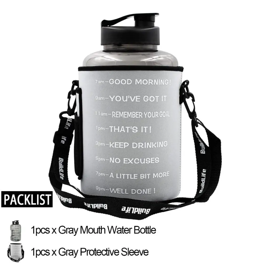 Wide Mouth with Bag Quifit 2.2L 2.5L 3.78L сумка пакет рукав чехол Перевозчик с плечевым ремнем для галлонов спорта бутылки воды питьевой кувшин Тренажерный зал Спорт - Цвет: Wide Mouth with Bag