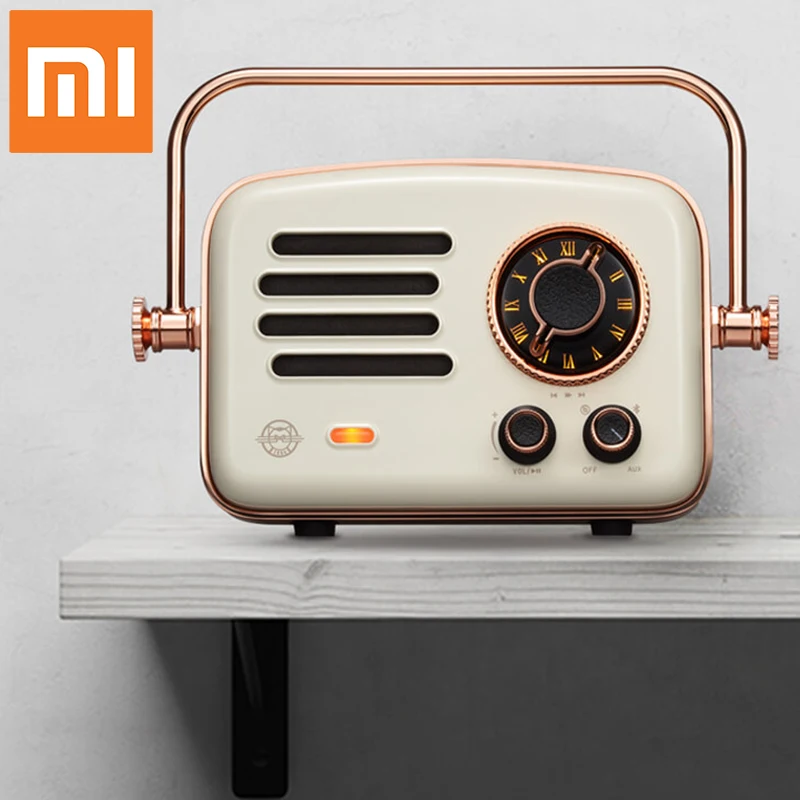 Xiaomi Смарт радио Ретро Футуризм сеть FM станция HIFI уровень заряда Bluetooth звуковые колонки AUX Wifi Интернет портативный радио