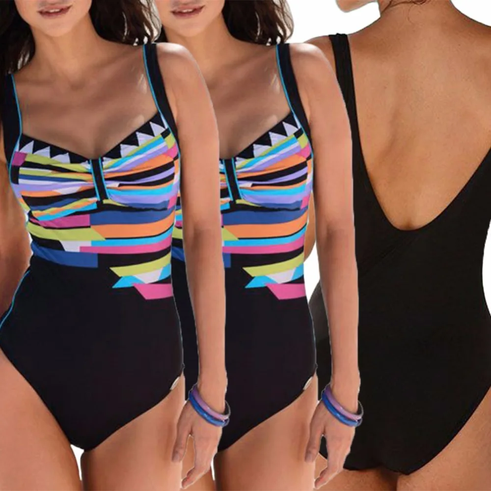 2018 New Arrival Vintage One Piece Swimsuit Swimwear One-Piece Swim Suit Biquini Swimming Push Up Black Free Shipping | Спорт и