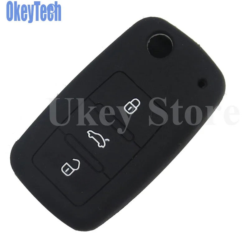 OkeyTech Silicone Key Holder 3 Buttons for VW VOLKSWAGEN Wolfsburg Edition Flip Remote Protector Cover Case Free Shipping | Автомобили и
