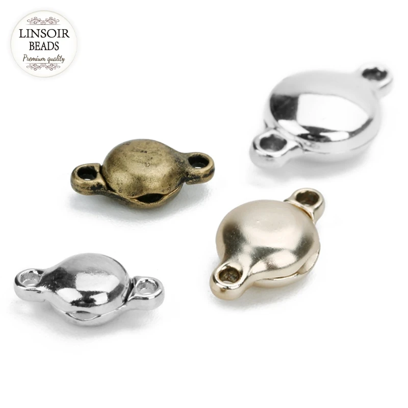 

LINSOIR 10pcs/lot Strong Magnetic Clasps Fit Necklace Bracelet Rhodium Color End Clasps Connectors For Diy Jewelry Making F5451