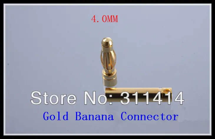 10pairs/lot 4.0mm 4mm Gold Bullet Banana Connectors Plug For RC Battery ESC Brushless Motor High Quality Retail Drop ship - купить по