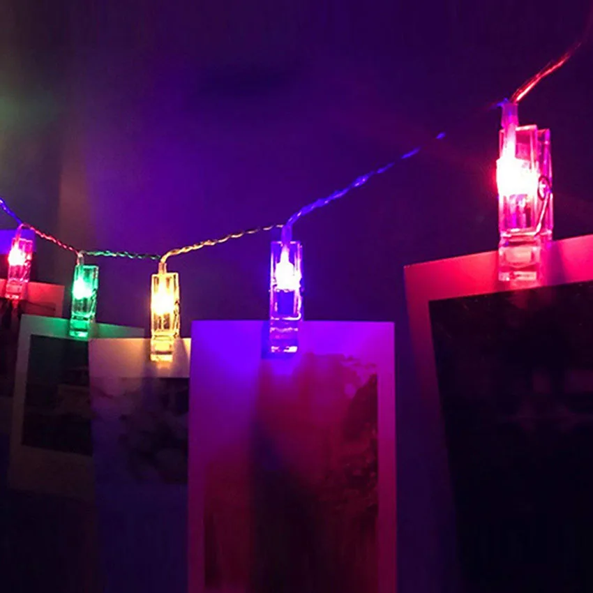 RGB 1,5 м, 3 м, 6 м, держатель для фотосъемки, светодиодный фонарик на батарейках, рождественские, новогодние, вечерние, свадебные украшения на Рамадан, сказочные огни - Цвет: RGB