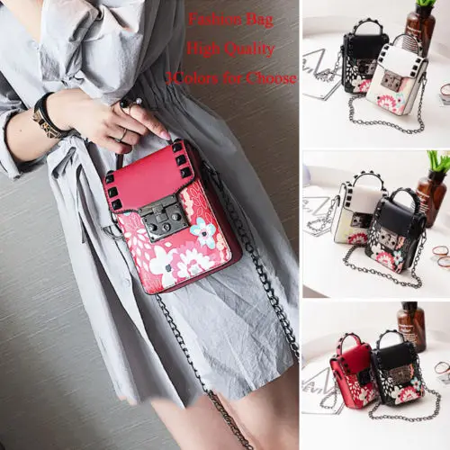 Высокое качество обувь для девочек женщин цепи цветочные сумки Crossbody сумка|bag