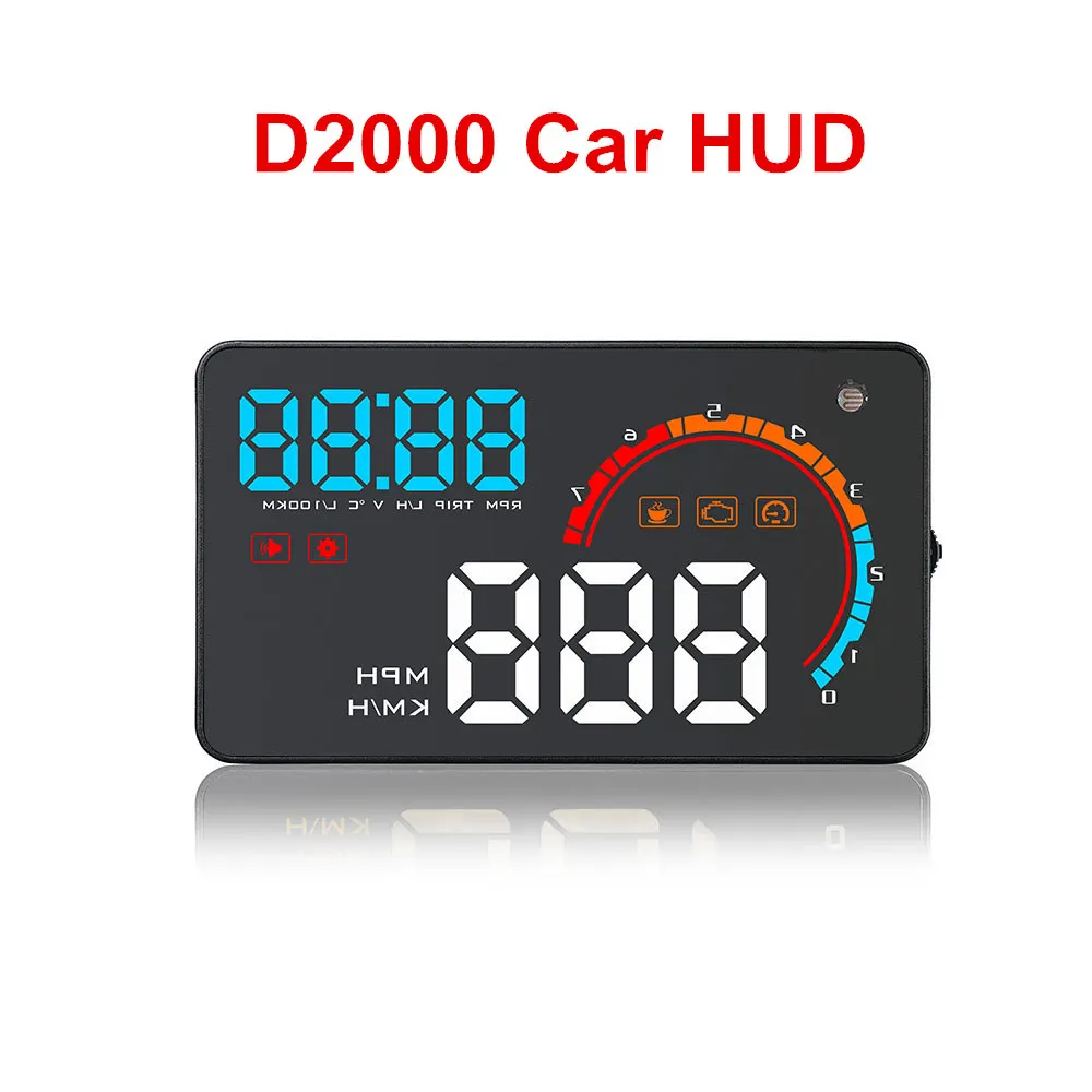 Автомобильный проектор на лобовое стекло D2000 OBD2 светодиодный дисплей превышение