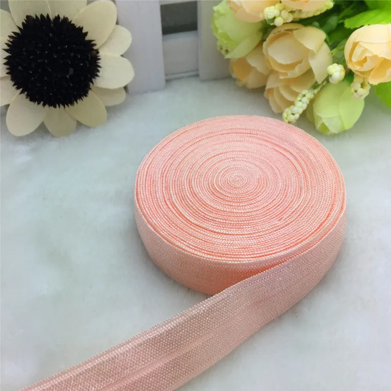 water pink 5 ярдов/партия, 15 мм(5/8 ''), одноцветная эластичная лента, сделай сам, для волос, галстук/нижнее белье, складывается вручную, растягивается - Цвет: water pink