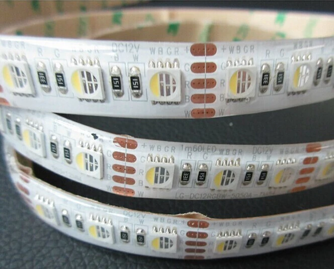 Rgbw Светодиодная лента 5 м DC12V 10 мм PCB SMD fita de led 5050 4 вида цветов в 1 RGB + белый/теплый
