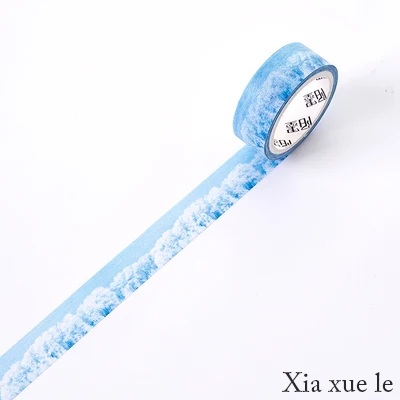xia xue le 15 мм* 5 м природа васи лента креативный Небесный ветер прозрачная Маскировочная Лента Скрапбукинг Декор Наклейка для дневника школы пуля журнал - Цвет: xia xue le