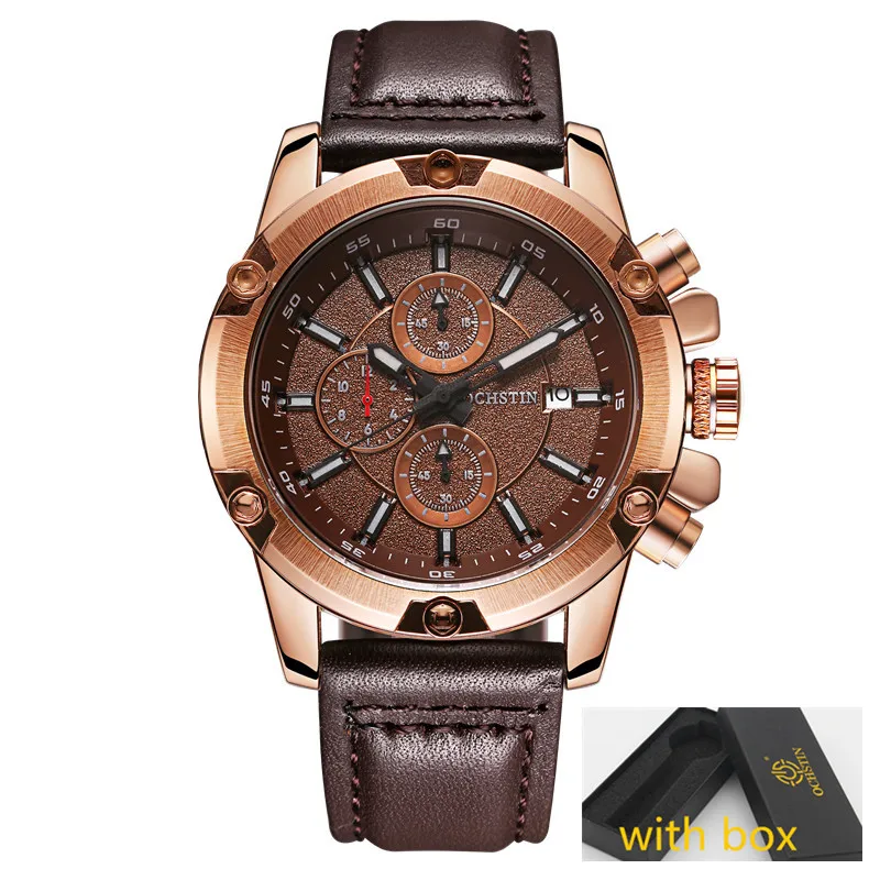 coffee gold box 075B Модные мужские повседневные часы мужские деловые наручные часы Saat erkekler спортивные, военные кварцевые часы мужские Relogio Masculino - Цвет: coffee gold box 075B
