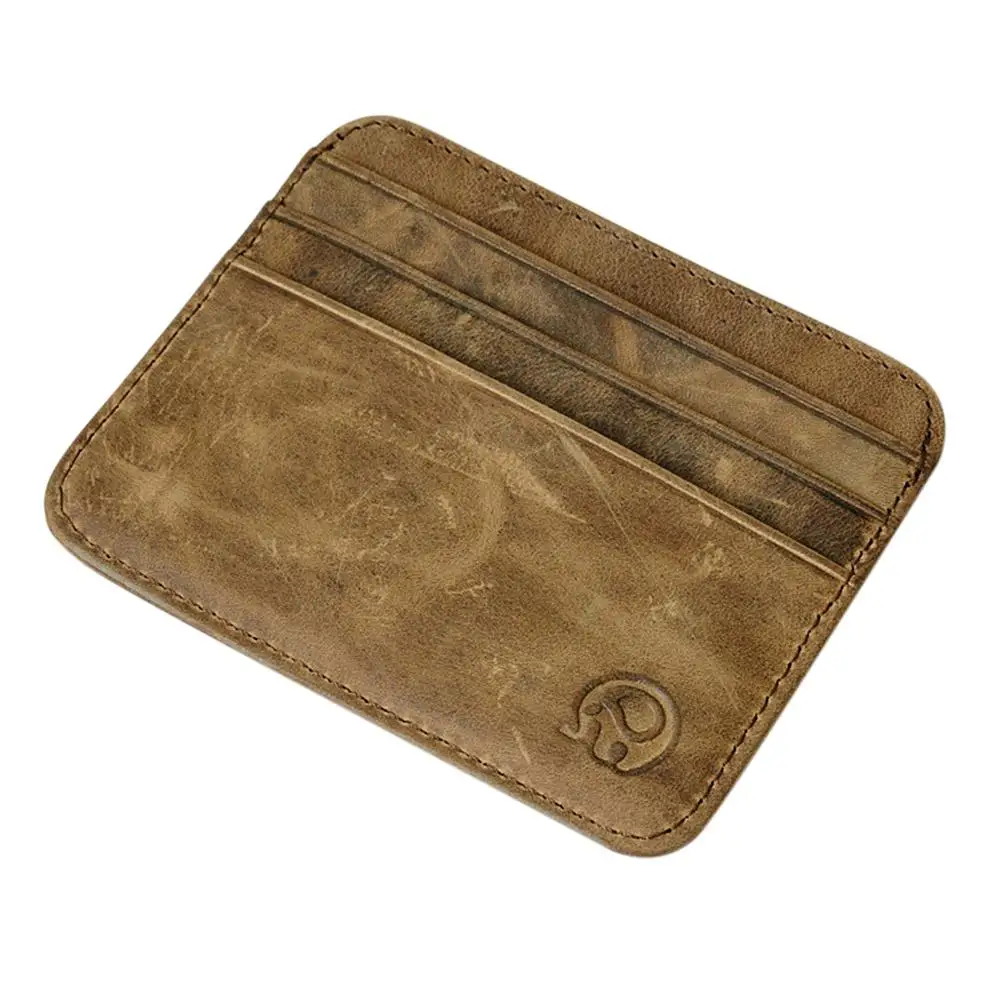 Card Bag Banabanma женский и мужской кошелек мини-кошелек маленький кожаный кошелек с открытым отделением для карт держатель Ретро Кошелек для монет сумка для сертификата ZK40 - Цвет: Card Bag