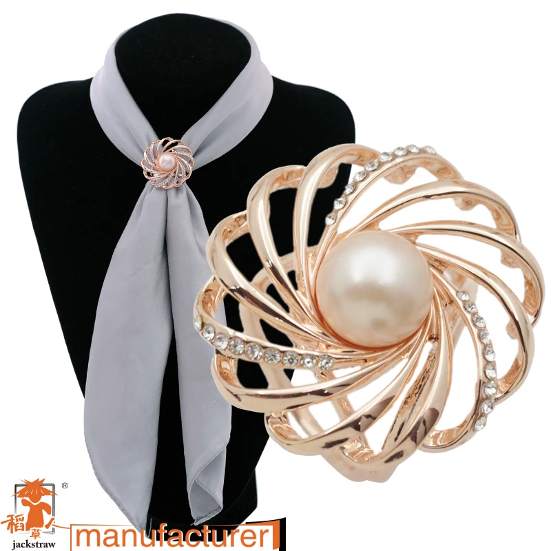 

Fashion three-ring spiral big pearl chain.scarves buckle Yiwu factory customized
