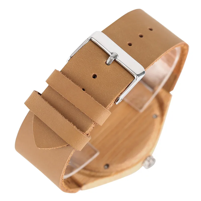 Модные креативные деревянные мужские часы с бамбуковым верхом ремешок из