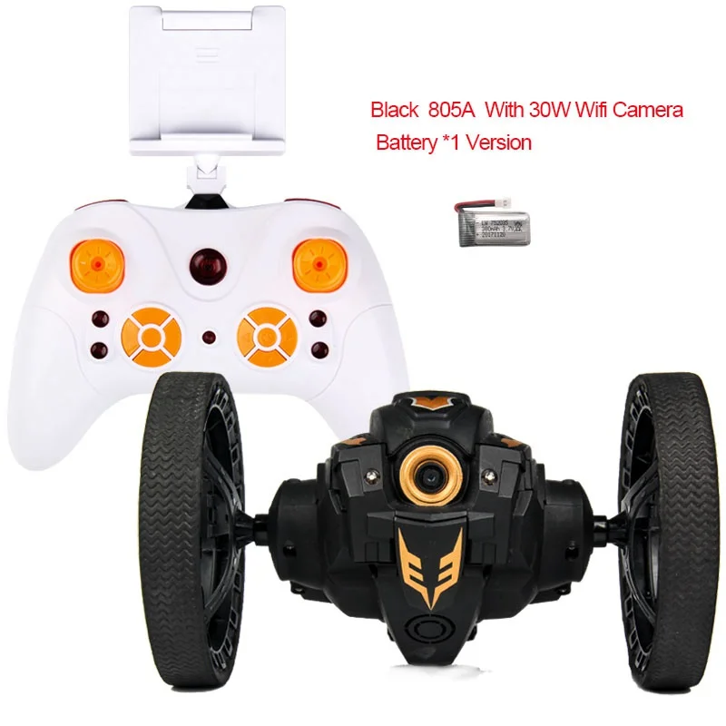 805A-Black-1B-30W RC автомобиль отказов игрушки 805 прыжки 805A с WI-FI FPV Камера Stunt автомобилей Гибкая колеса вращения светодиодный ночной Светильник RC автомобиль робота - Цвет: 805A-Black-1B-30W