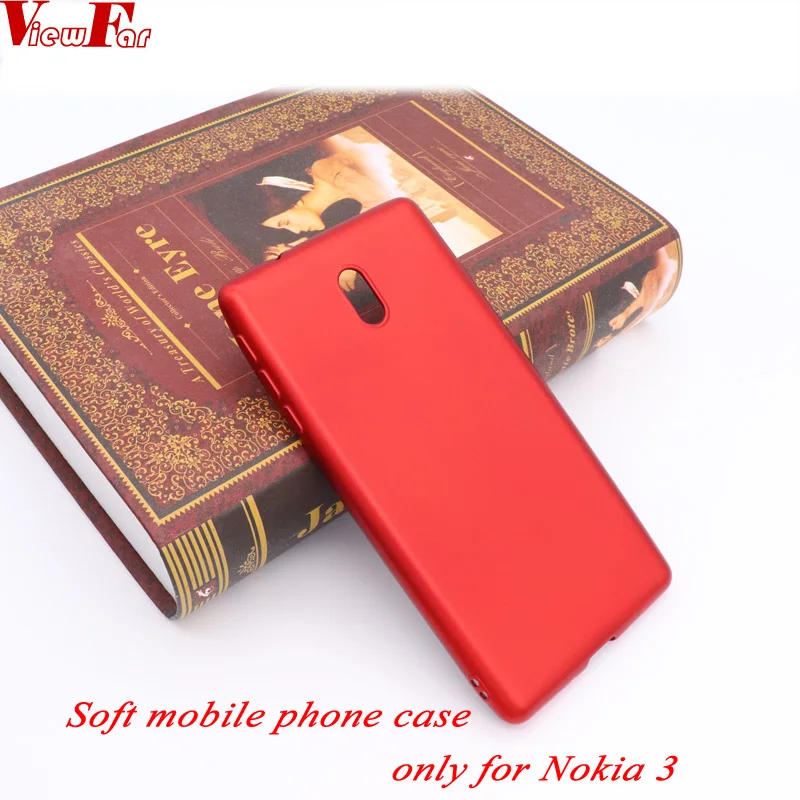 ViewFar Matte Soft Ultra-thin Back Full Case For Nokia 3 Red TPU case Protective Cover for Black covers Gel |