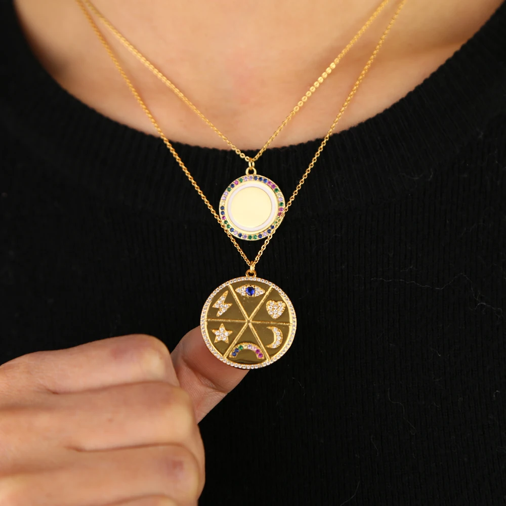 Новое поступление 2020 круглая подвеска в форме звезды Луны глаз очаровательное