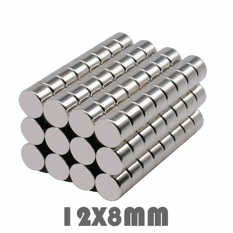 20/50/100 шт 12x8 мм неодимовый сильный магнит круглый N35 12*8 поисковый редкоземельных