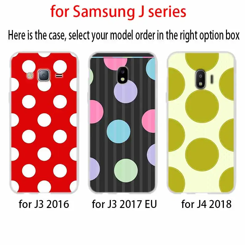Чехол в горошек для телефона Samsung Galaxy j6 J8 J7 J5 J3 J4 Plus 2018 2017 2016 J610 Prime мягкий