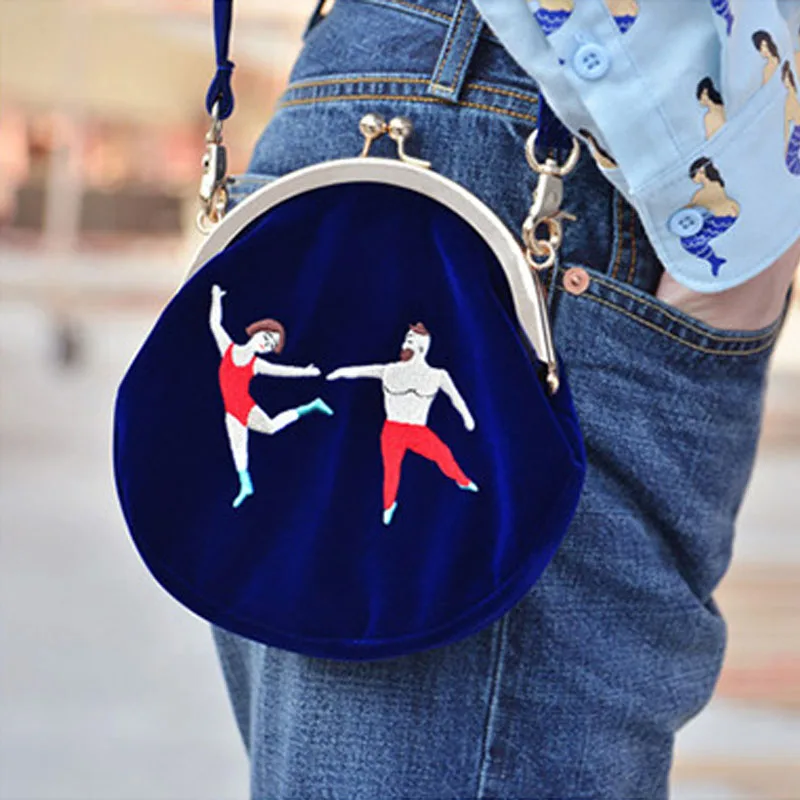 YIZIStore новые винтажные бархатные сумки на плечо с вышивкой женские мессенджеры