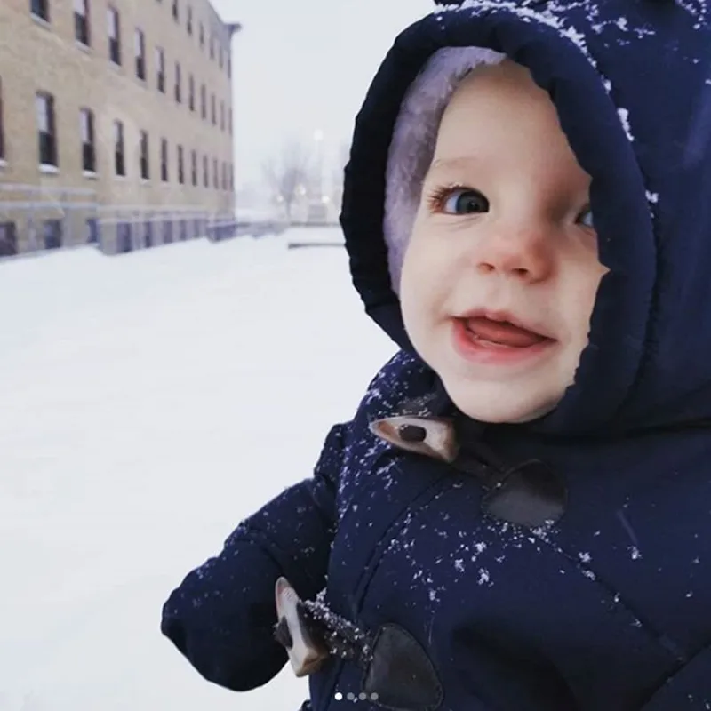 Холодная зима Комбинезоны Детская одежда для маленьких мальчиков и девочек