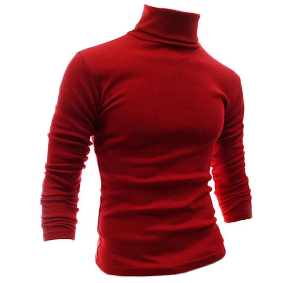 CnWay 2016 Пуловеры Мужчины Свитера Новый Slim Fit Зима Водолазка Повседневная Трикотаж