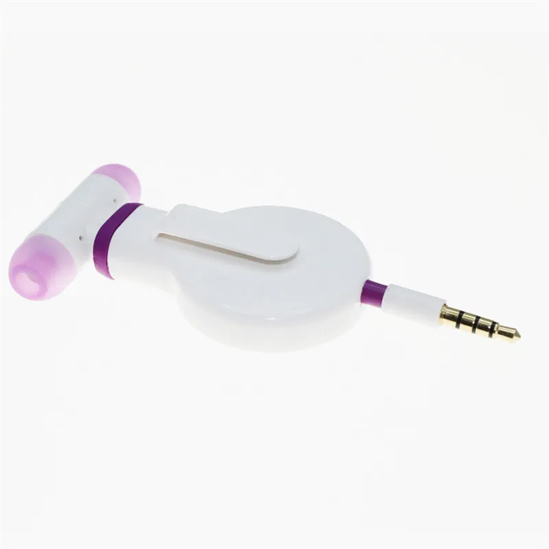 3.5mm Pendant Retractable Cable Earphone studio headphones with Clip for apple iphone earpods MP3 MP4 Player |