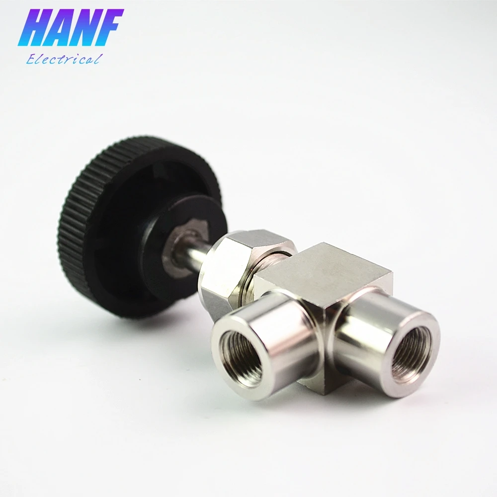 1 шт. BSP 1/8 &quotSS304 Женская резьба под прямым углом типа игольчатый клапан черная