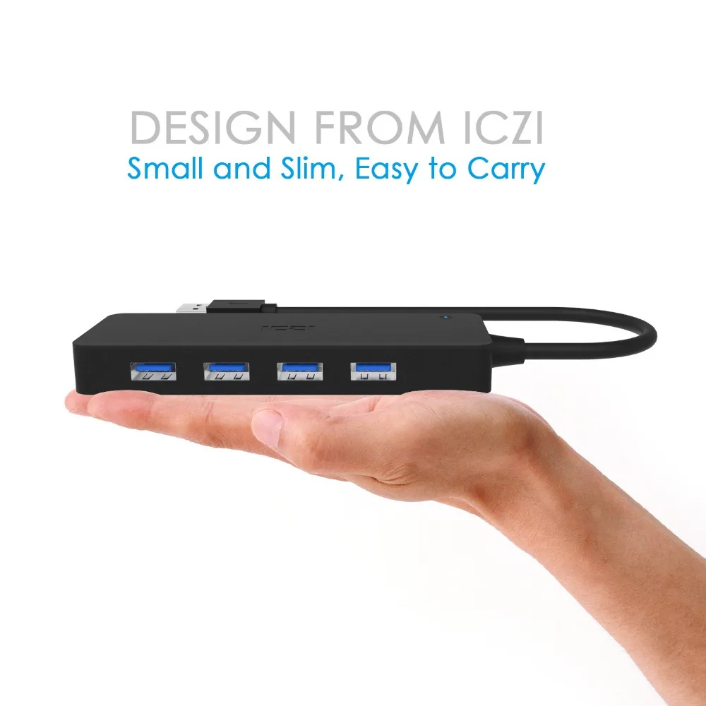 ICZI 7 в 1 Высокоскоростной портовый USB 3 0 концентратор с блоком питания постоянного