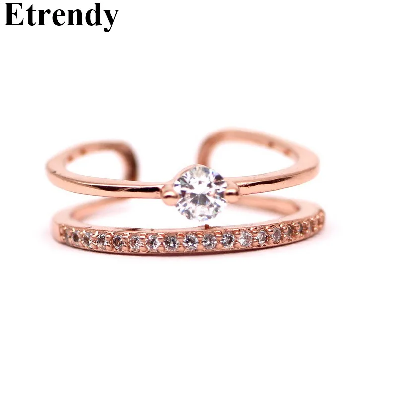 Новинка 2017 регулируемые кольца для женщин бижутерия очаровательное Двухслойное