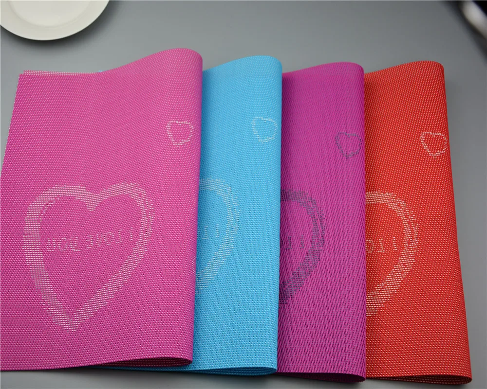 

4pcs/lot PVC Placemat Waterproof Slip-resistant Kitchen Table Mats Disc Pads Plastic Placemats Dining Table Accessories EJI 0811