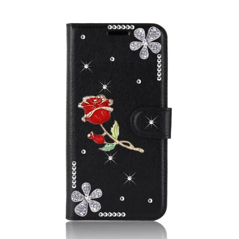 Чехол Кошелек со стразами и отделениями для карт кожаный чехол книжка Huawei P30 Lite P40